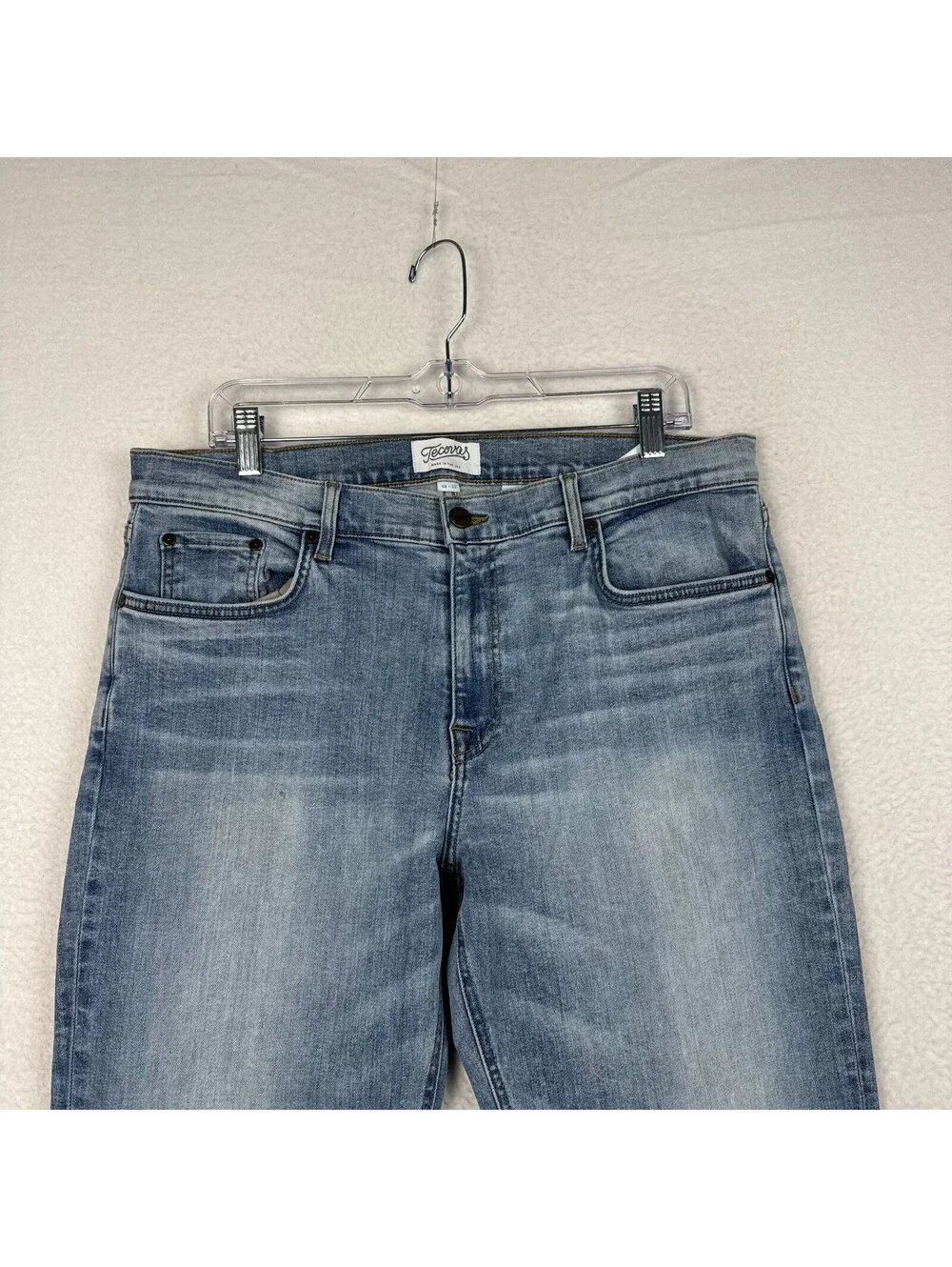Tecovas Mens 38x30 Slim Straight Light Blue Wash Stretch Denim Jeans Western